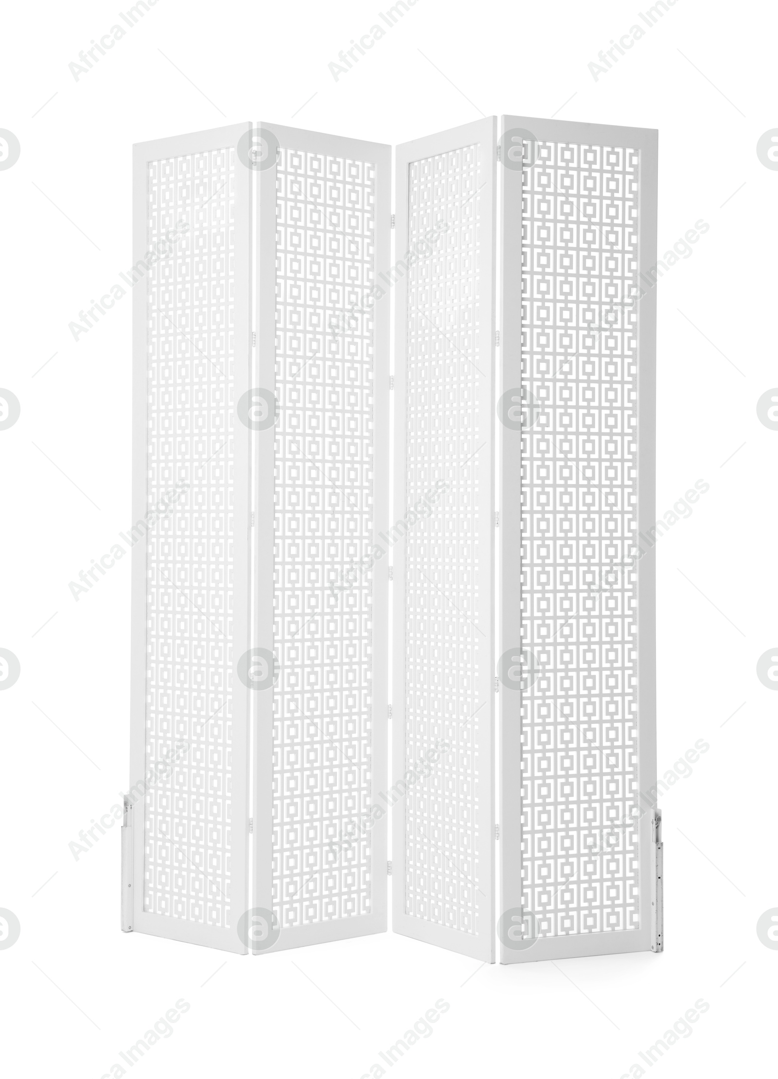 Photo of Folding screen isolated on white. Interior element