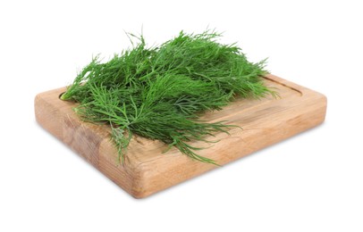 Photo of Sprigs of fresh green dill isolated on white