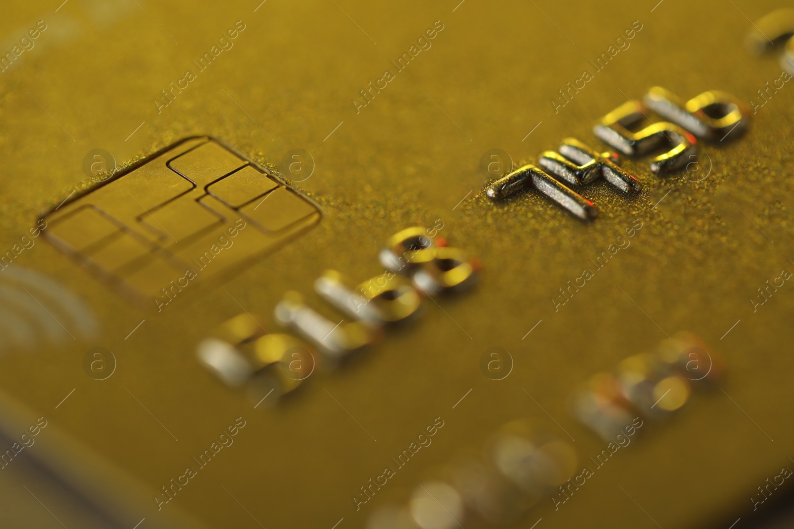 Photo of Plastic credit card as background, macro view