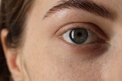 Macro photo of woman with beautiful eyes