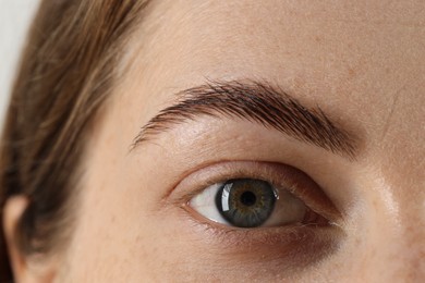 Macro photo of woman with beautiful eyes