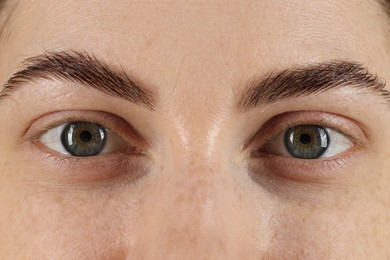 Closeup view of woman with beautiful eyes