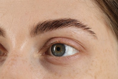 Macro photo of woman with beautiful eyes