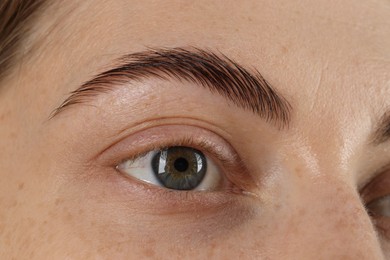 Macro photo of woman with beautiful eyes