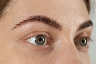 Closeup view of woman with beautiful eyes