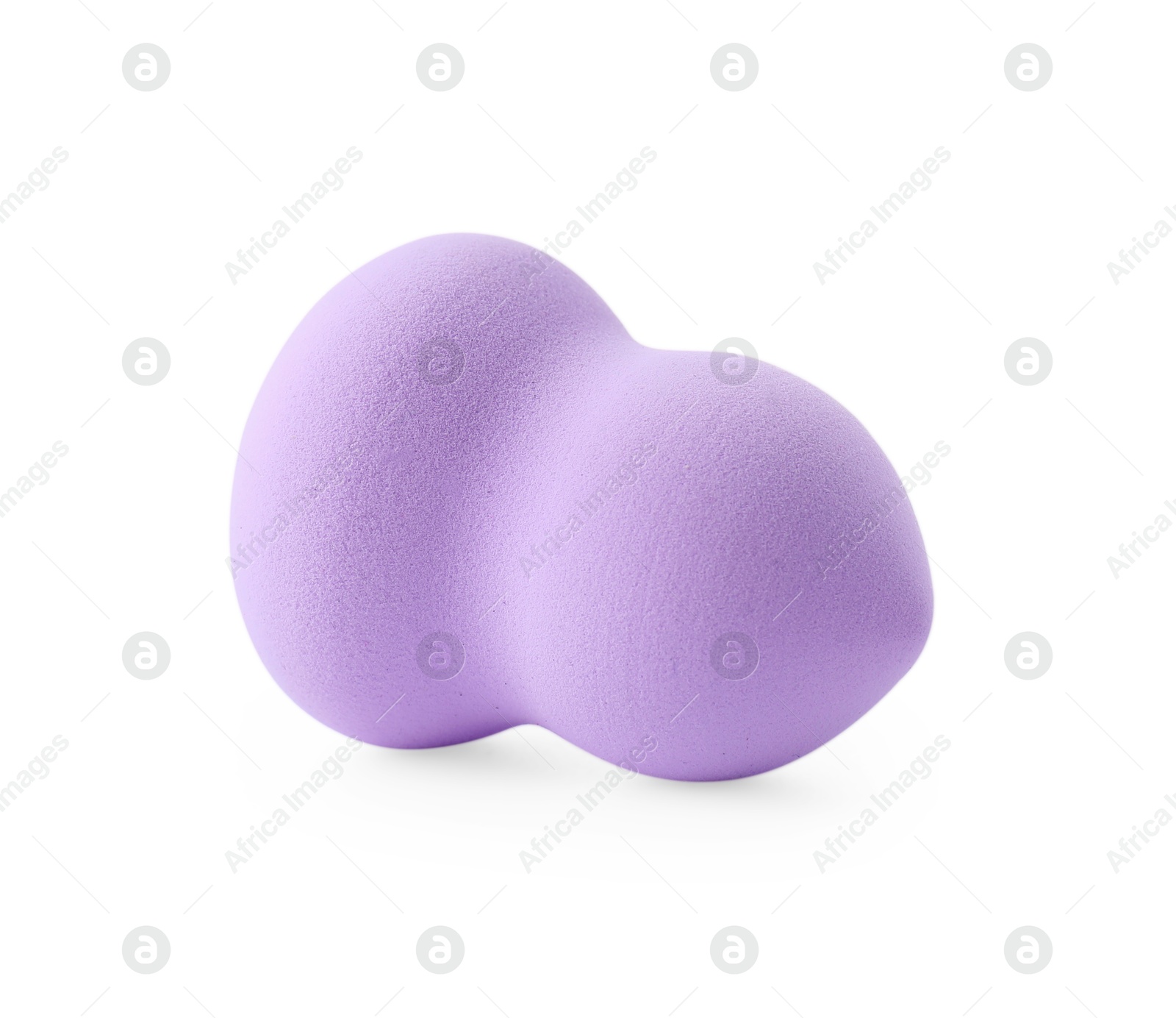 Photo of One violet makeup sponge isolated on white