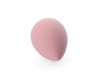 Photo of One beige makeup sponge isolated on white