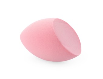 Photo of One pink makeup sponge isolated on white