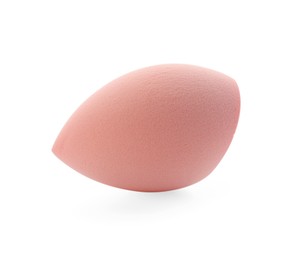 Photo of One beige makeup sponge isolated on white