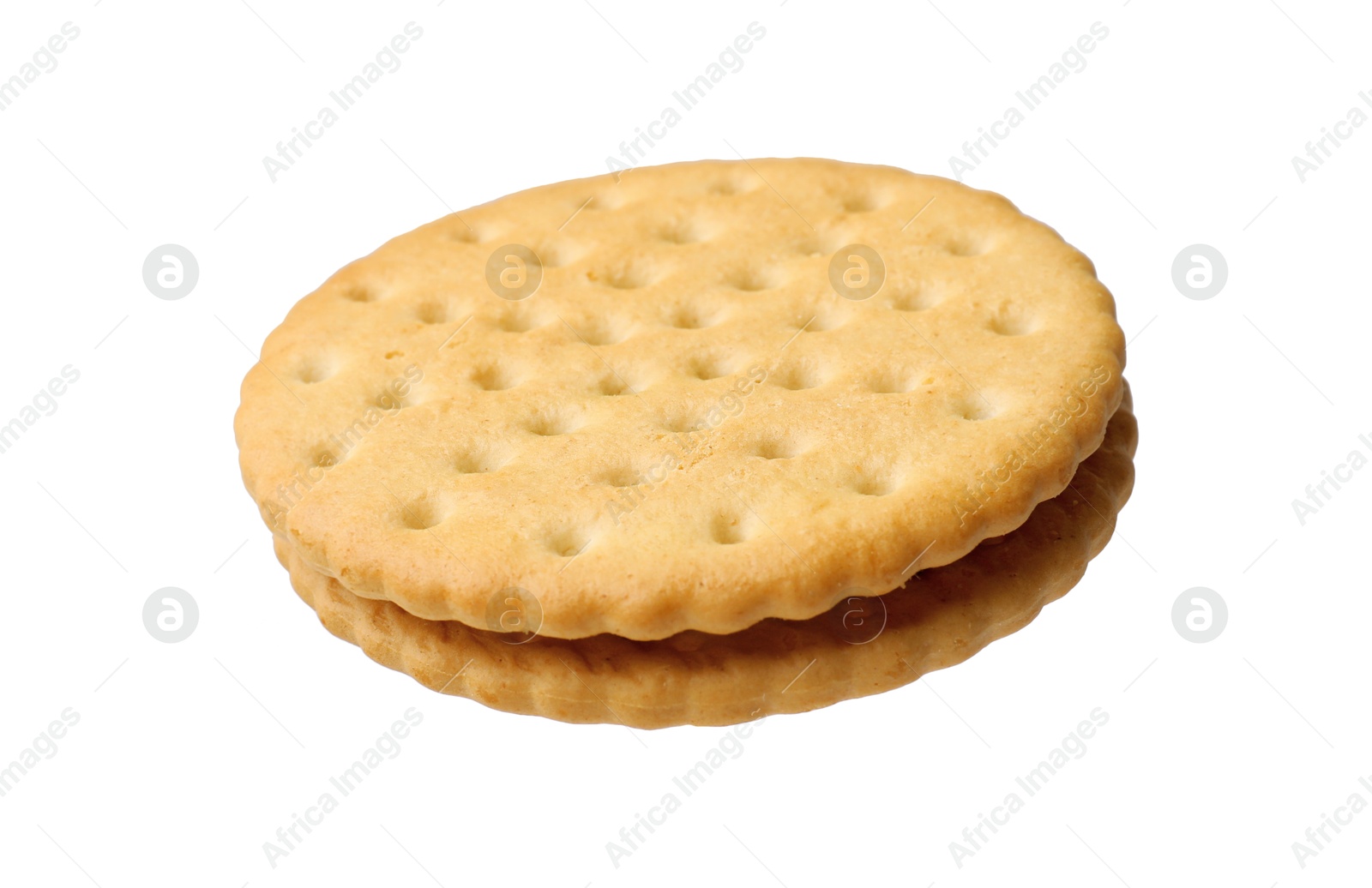 Photo of One tasty sandwich cookie isolated on white