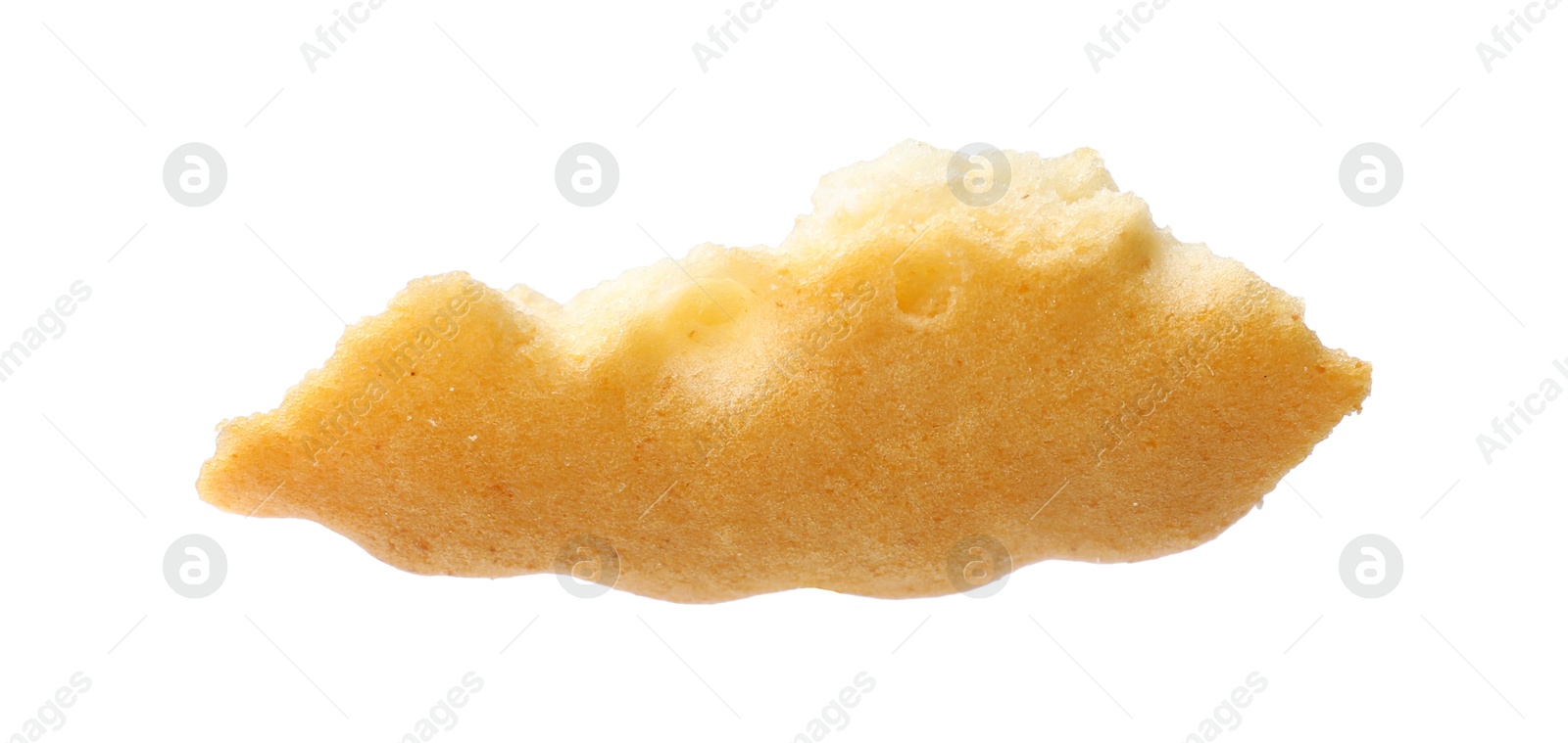 Photo of Piece of tasty sandwich cookie isolated on white