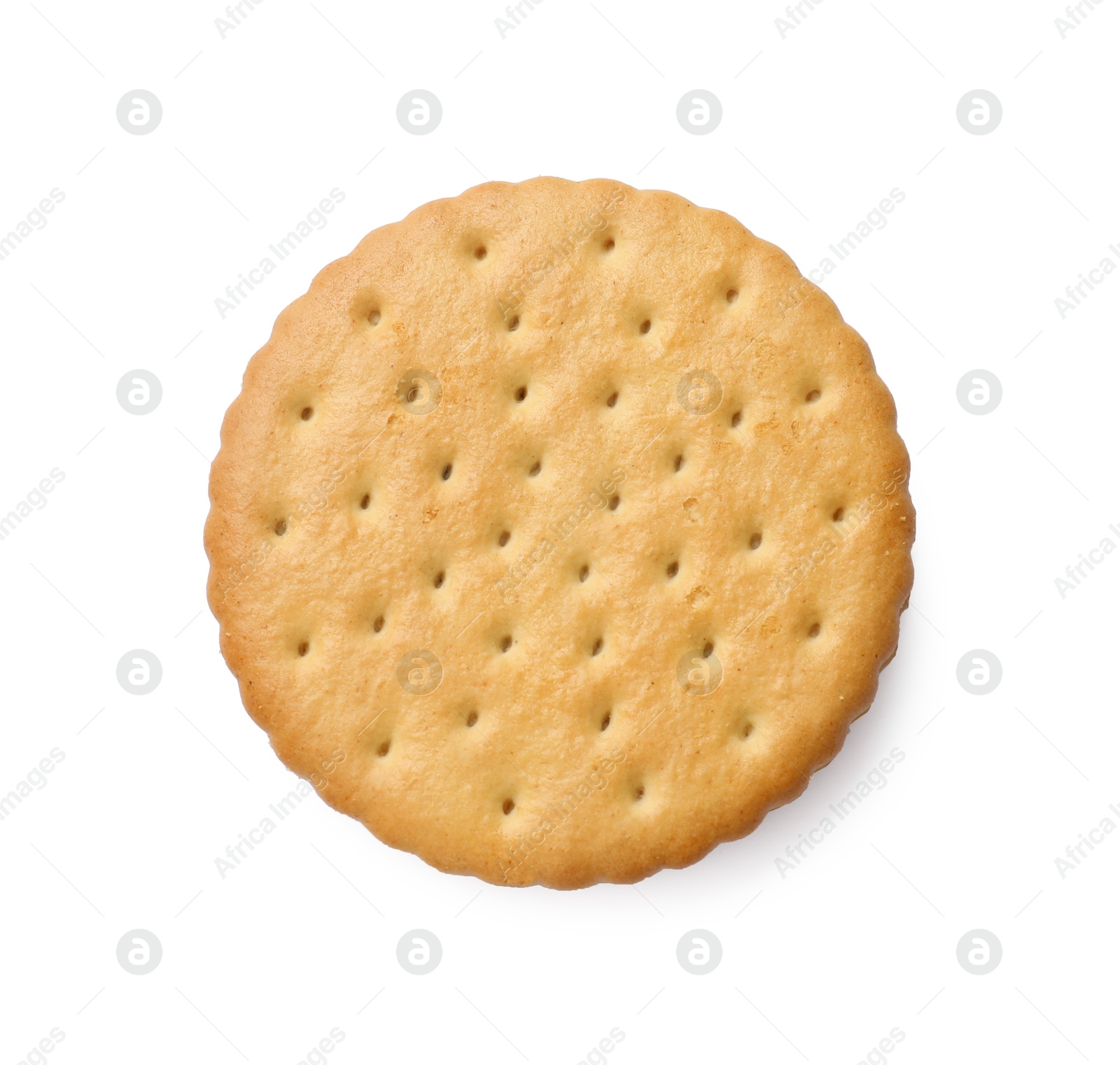 Photo of Tasty sandwich cookie isolated on white, top view