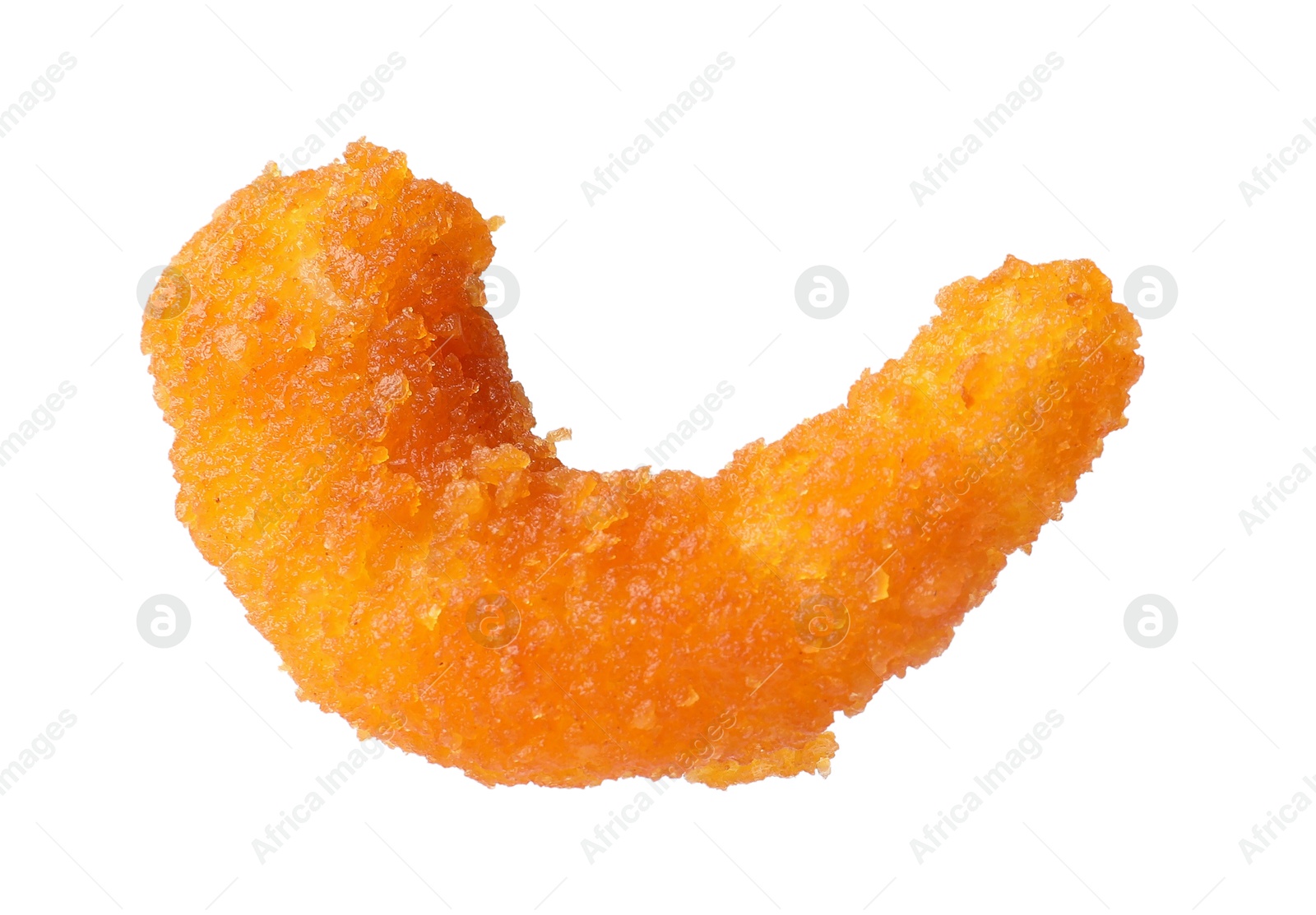 Photo of One tasty fried shrimp isolated on white