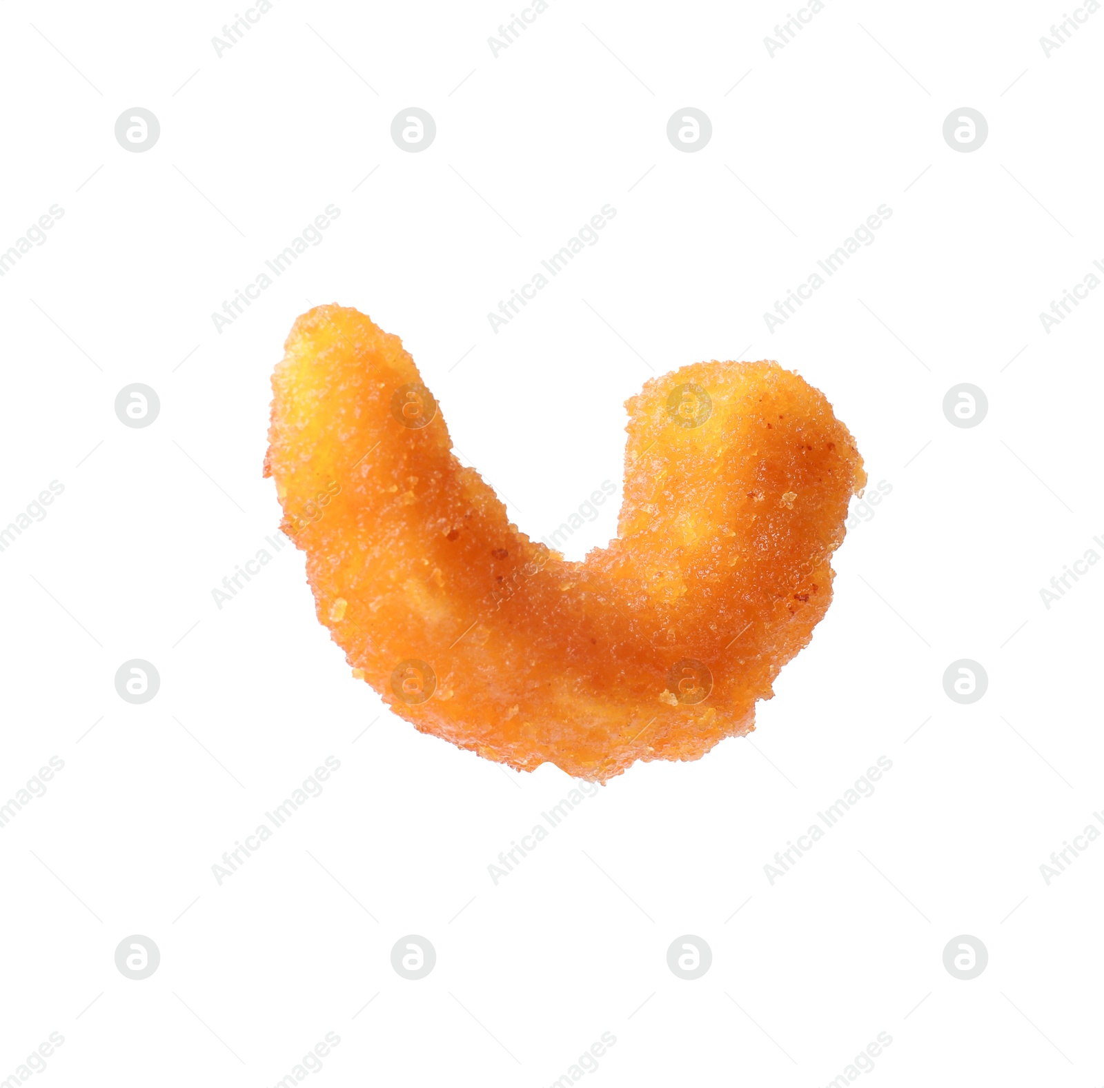 Photo of One tasty fried shrimp isolated on white