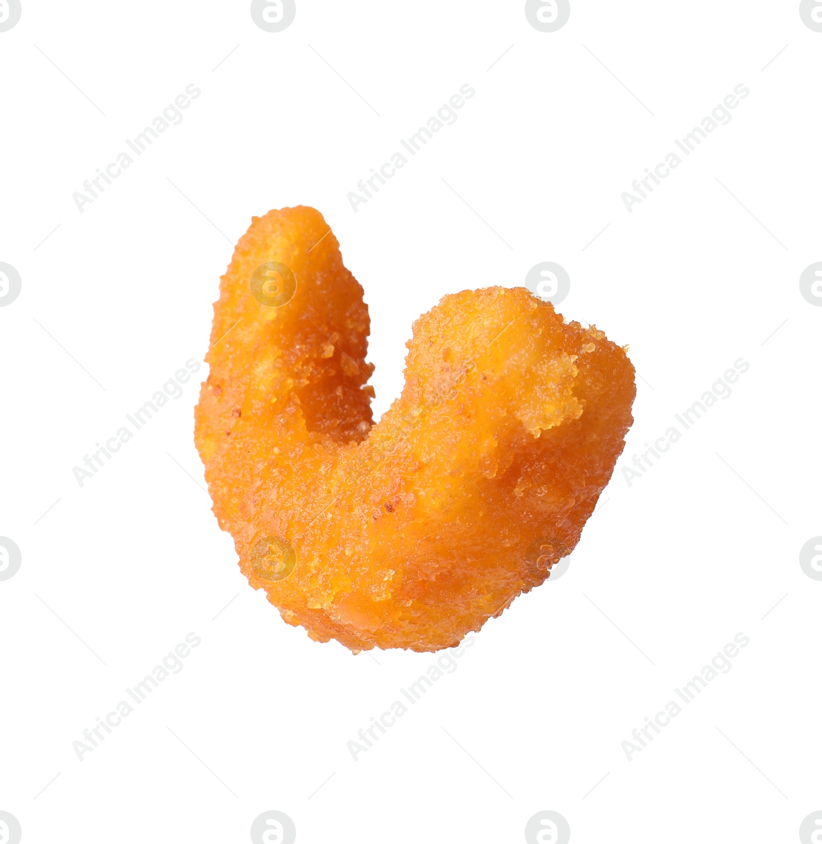 Photo of One tasty fried shrimp isolated on white