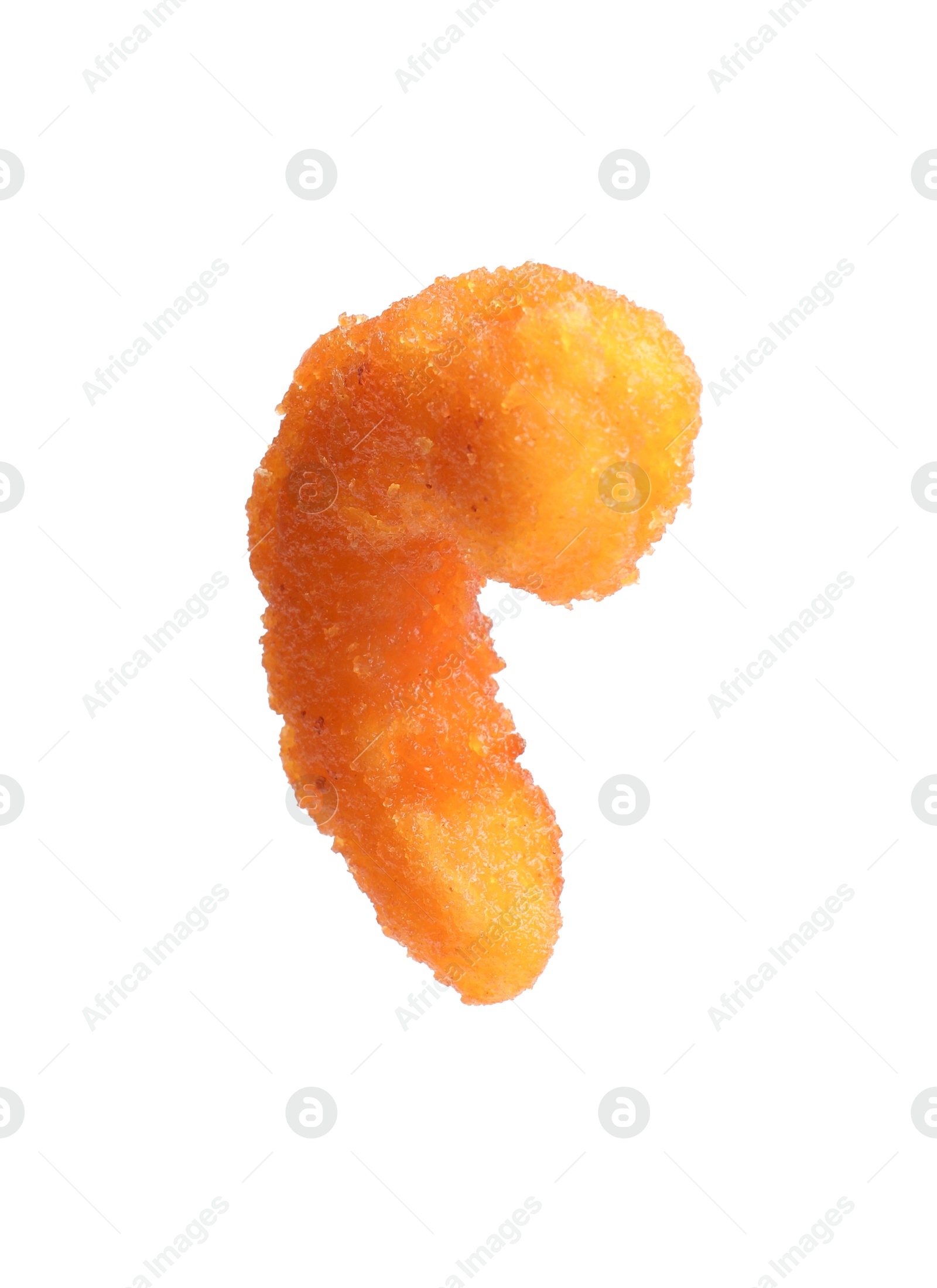 Photo of One tasty fried shrimp isolated on white