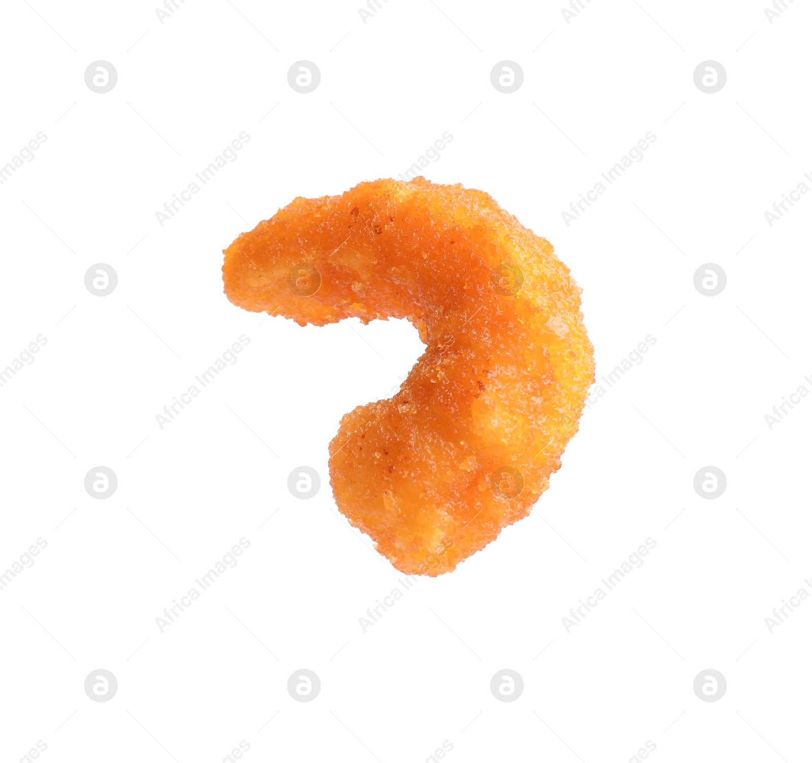 Photo of One tasty fried shrimp isolated on white