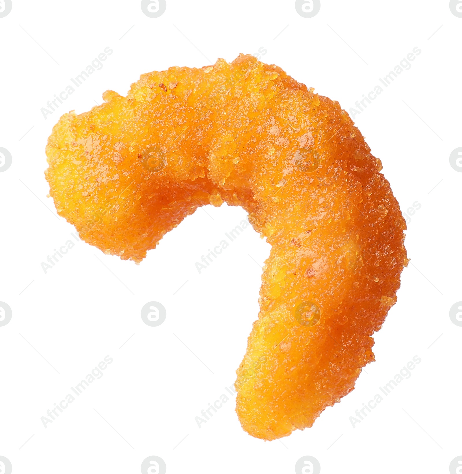 Photo of One tasty fried shrimp isolated on white