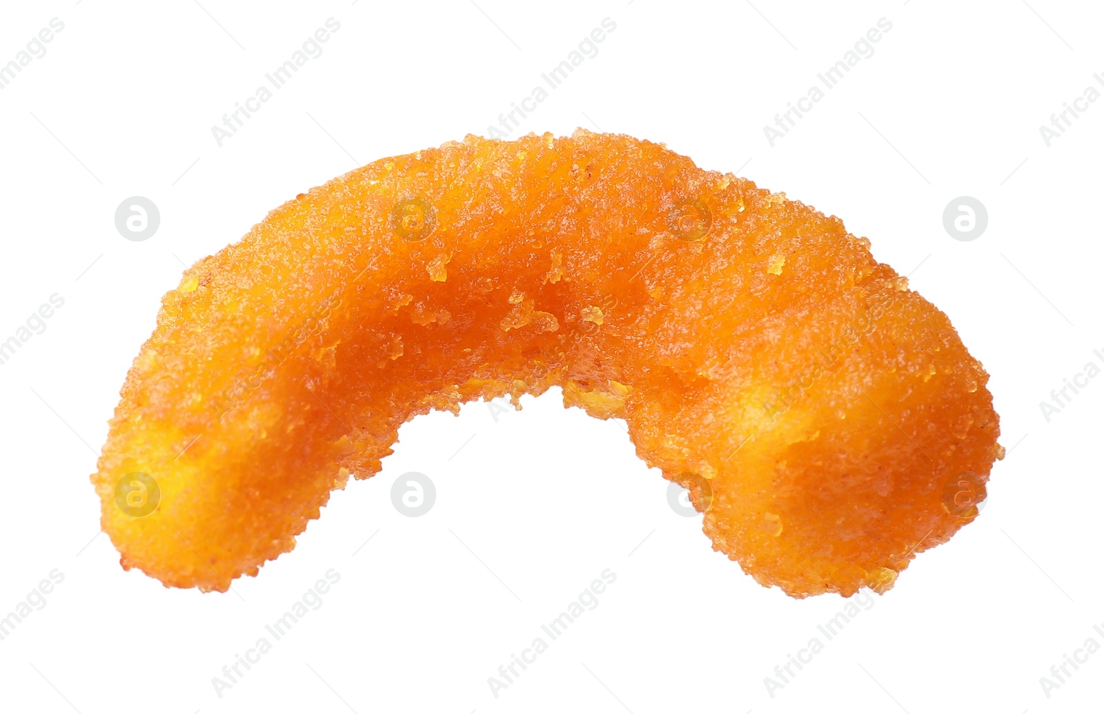 Photo of One tasty fried shrimp isolated on white