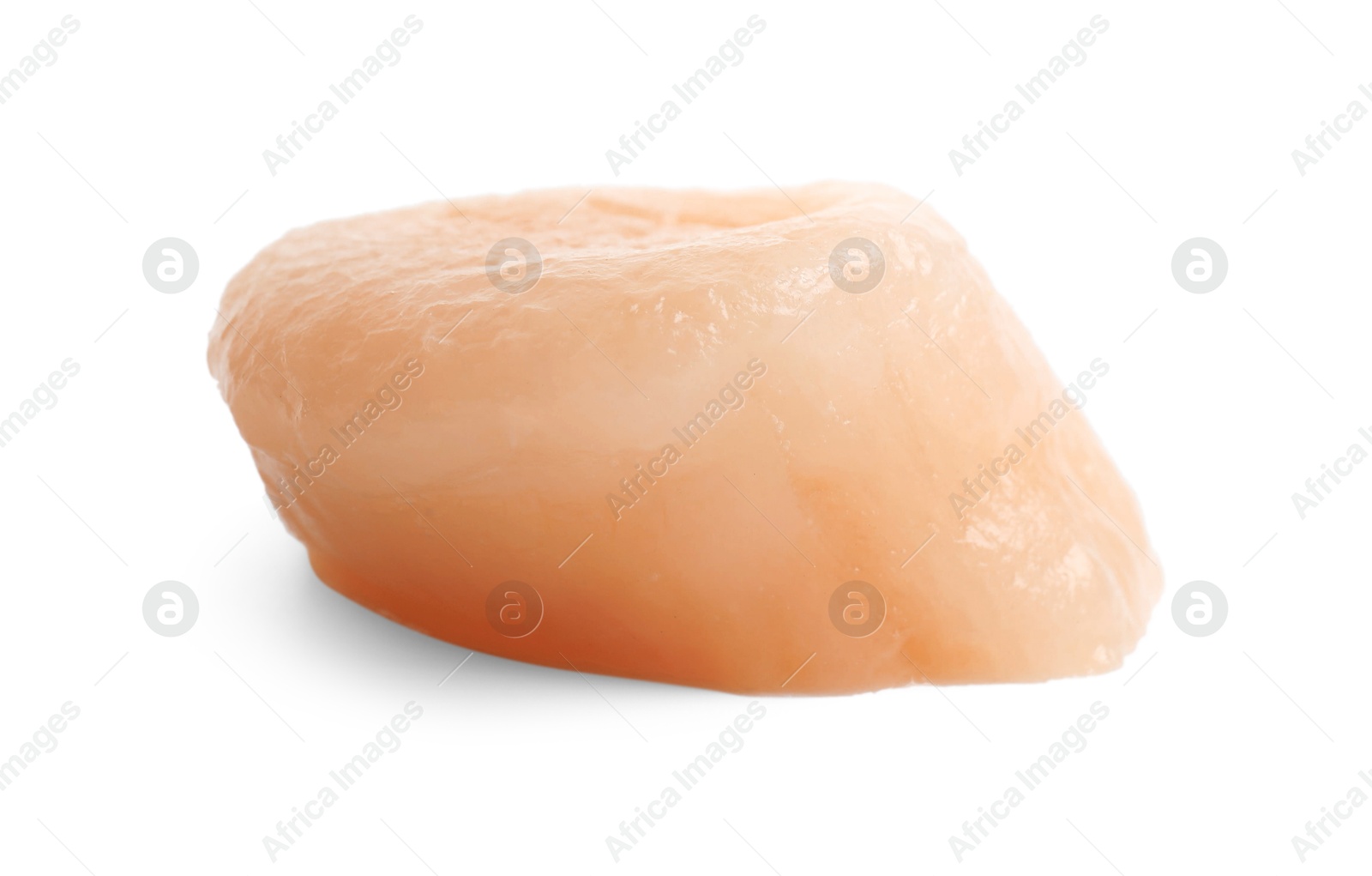 Photo of One fresh raw scallop isolated on white