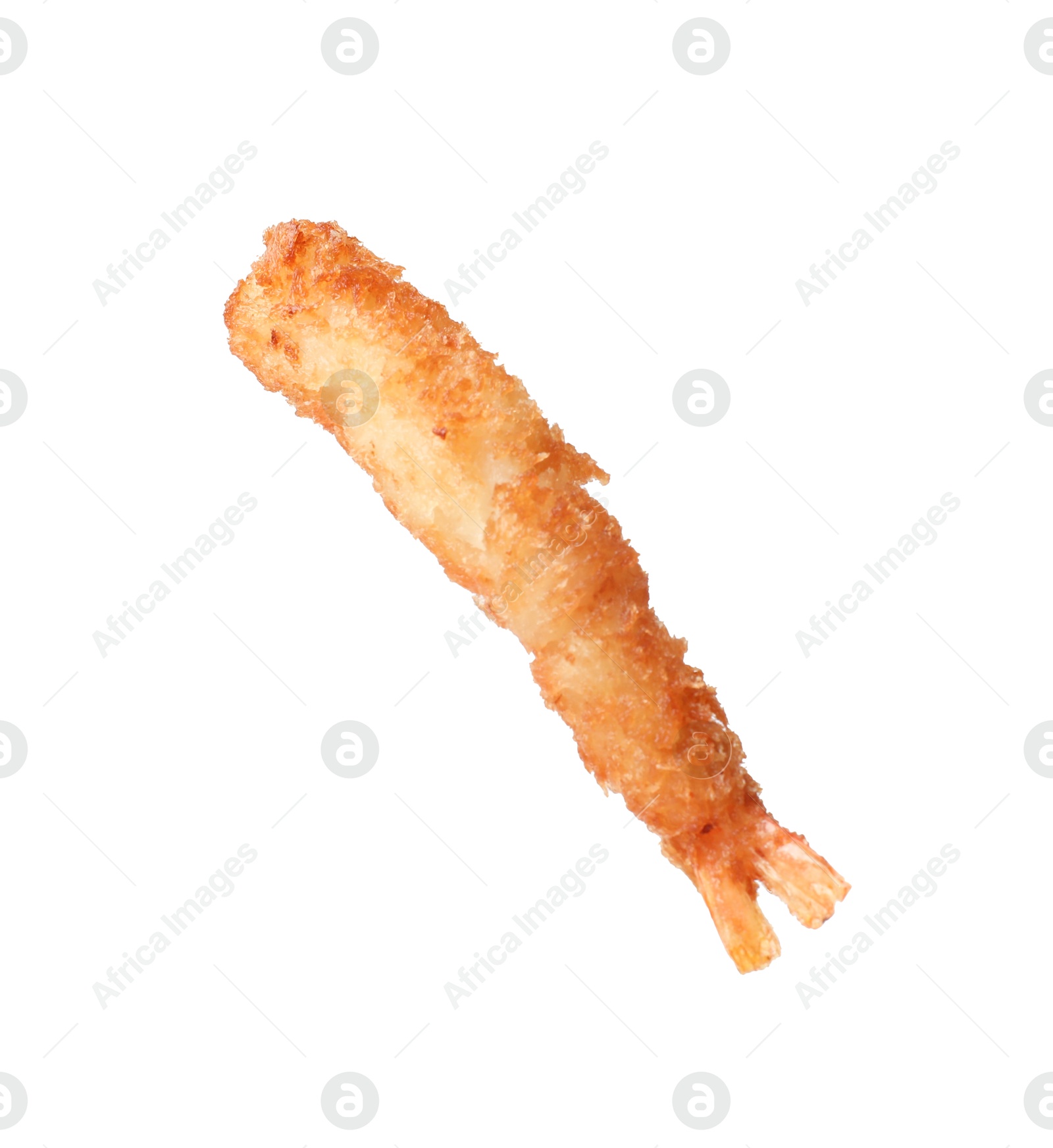 Photo of Delicious breaded fried shrimp isolated on white