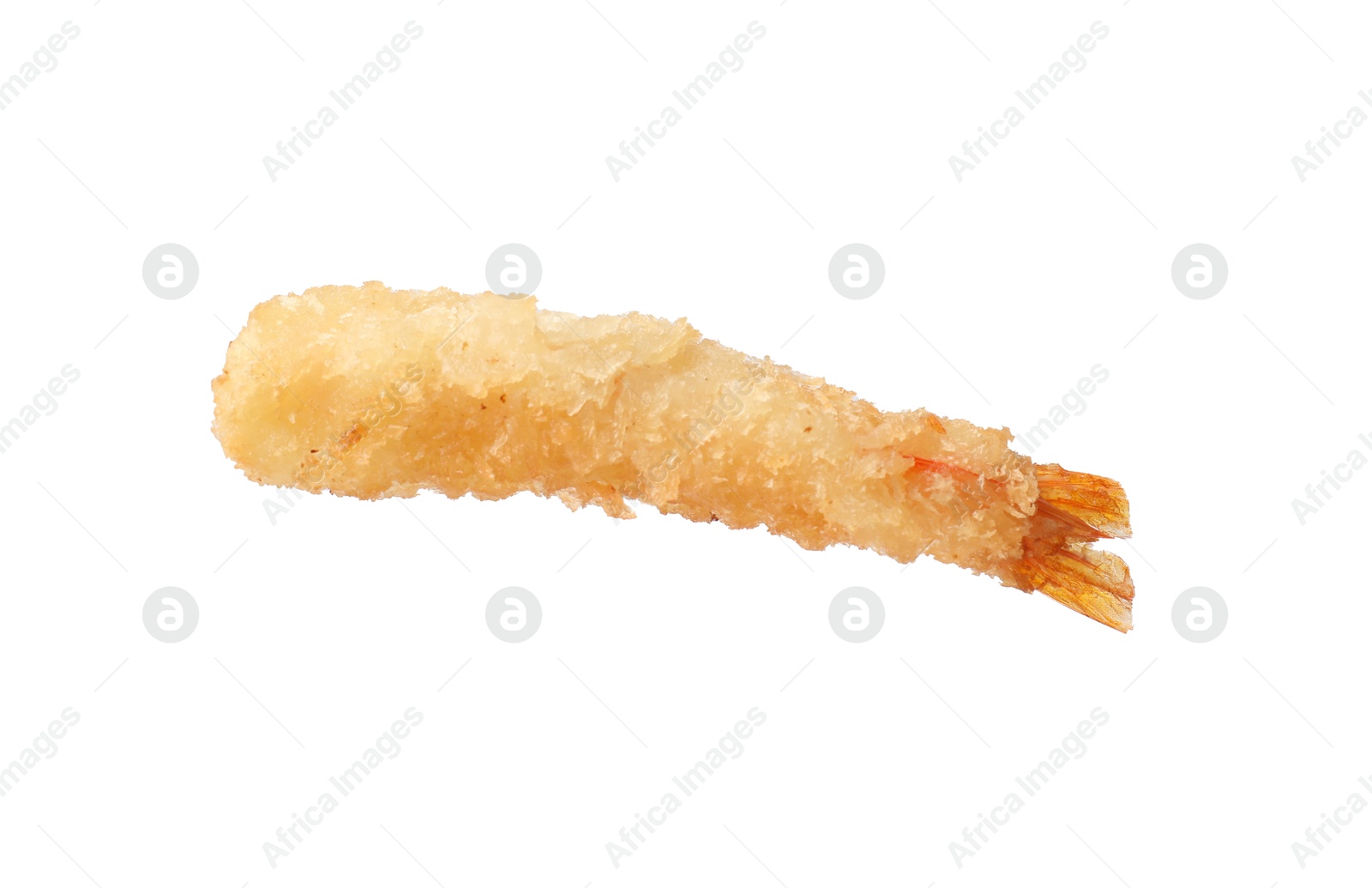 Photo of Delicious breaded fried shrimp isolated on white