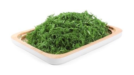 Photo of Cut fresh green dill isolated on white