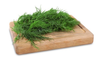 Photo of Sprigs of fresh green dill isolated on white