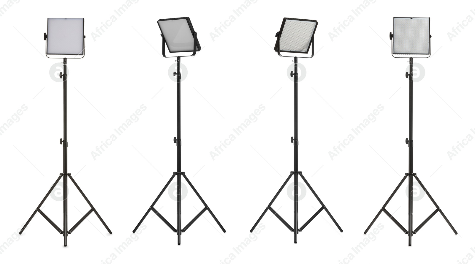 Image of Professional lighting equipment isolated on white, set