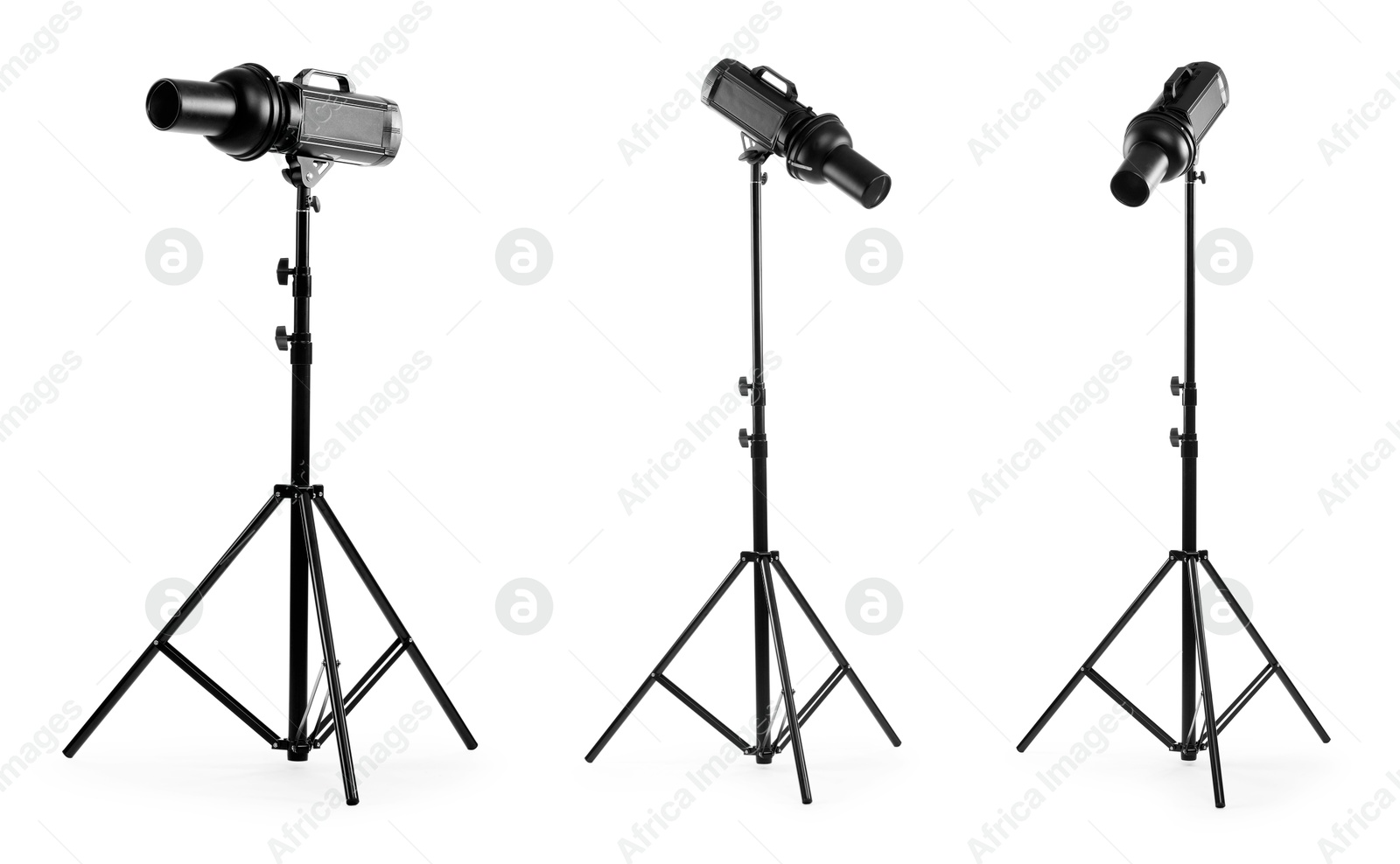 Image of Professional lighting equipment isolated on white, set