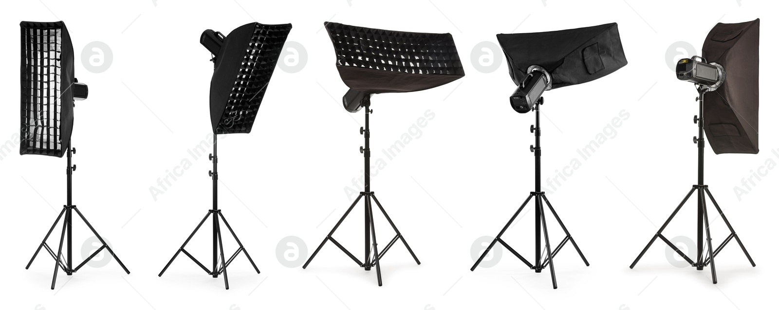 Image of Professional lighting equipment isolated on white, set