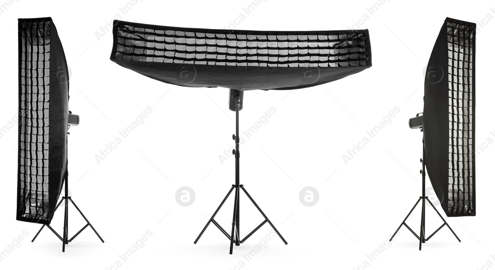 Image of Professional lighting equipment isolated on white, set