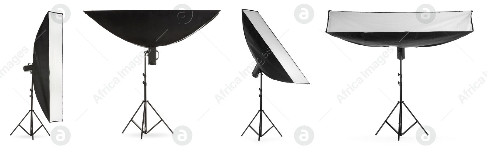 Image of Professional lighting equipment isolated on white, set