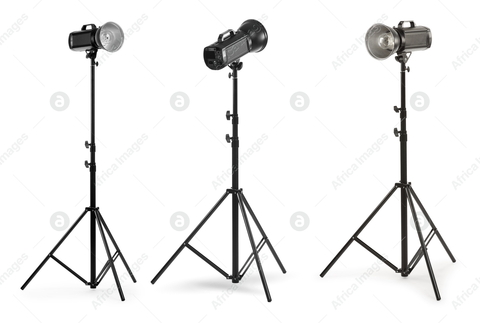 Image of Professional lighting equipment isolated on white, set