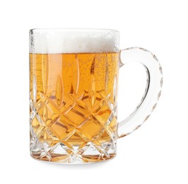 Photo of Glass mug of light beer isolated on white