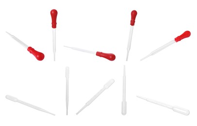 Image of Pipettes isolated on white, set. Medical equipment