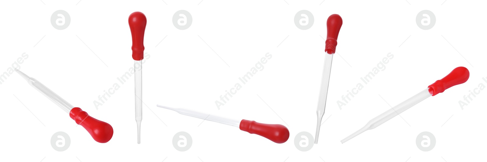 Image of Pipettes isolated on white, set. Medical equipment