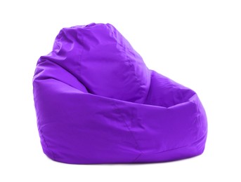 Image of One purple bean bag chair isolated on white