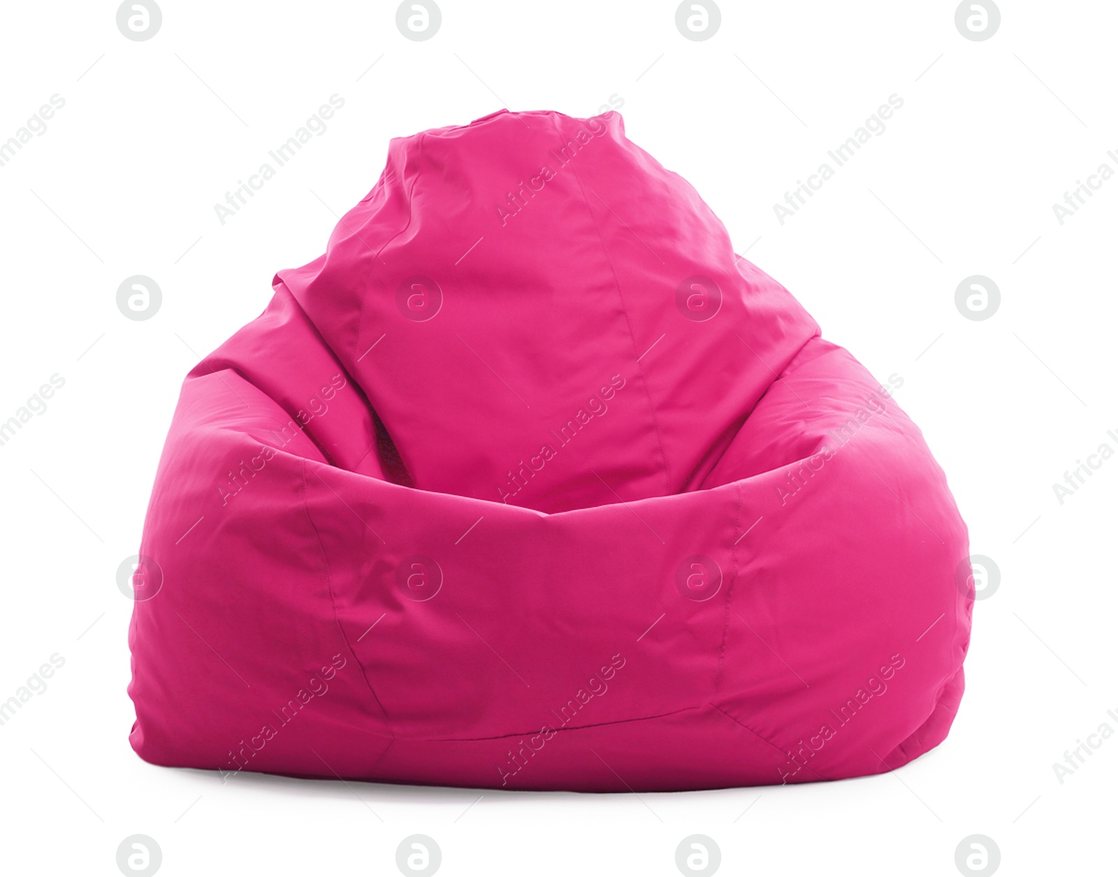 Image of One crimson bean bag chair isolated on white