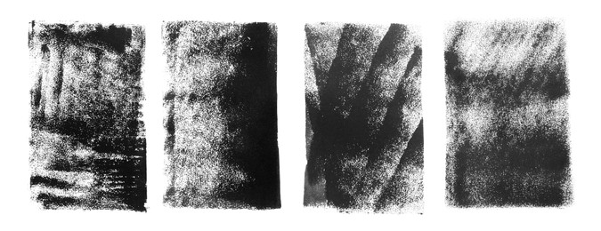 Image of Abstract black ink paintings isolated on white, set