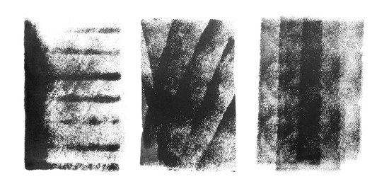 Abstract black ink paintings isolated on white, set