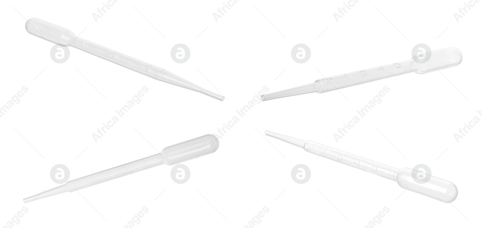 Image of Pipettes isolated on white, set. Medical equipment