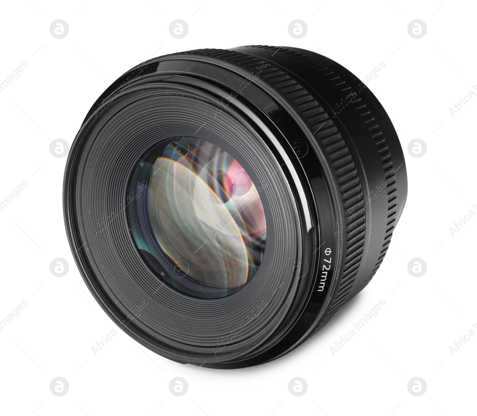 Photo of Camera lens isolated on white. Photographer's equipment