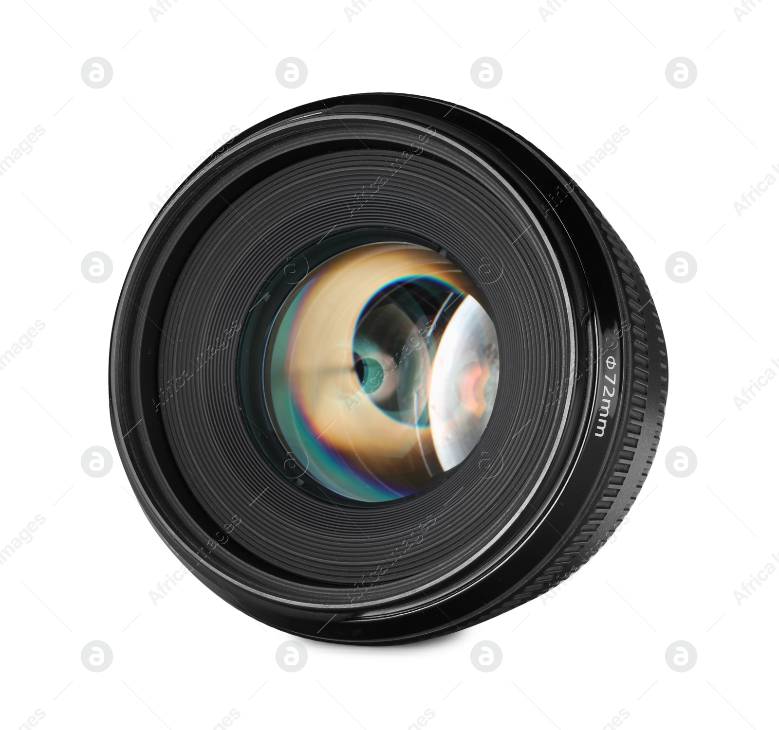 Photo of Camera lens isolated on white. Photographer's equipment