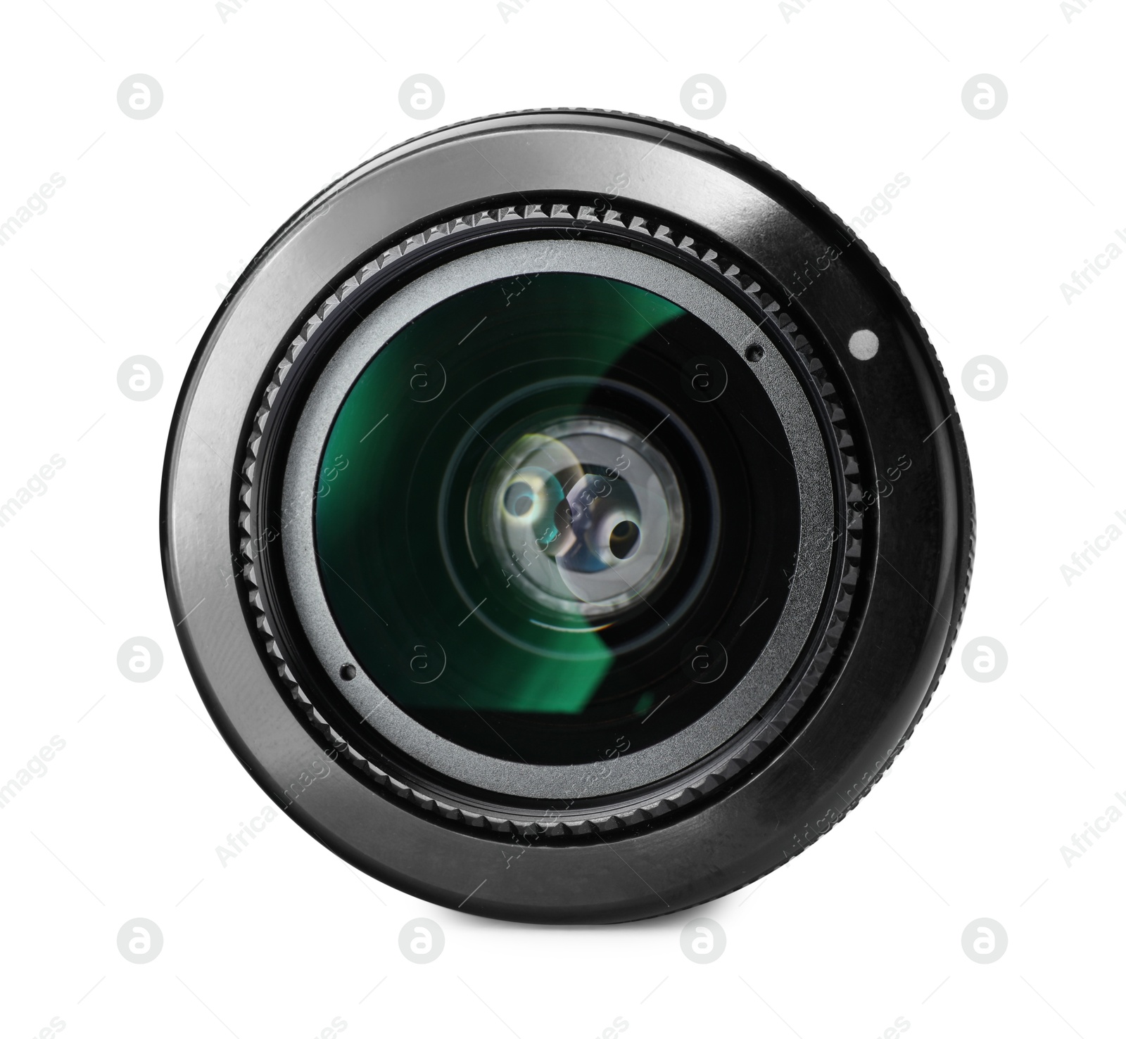 Photo of Camera lens isolated on white. Photographer's equipment