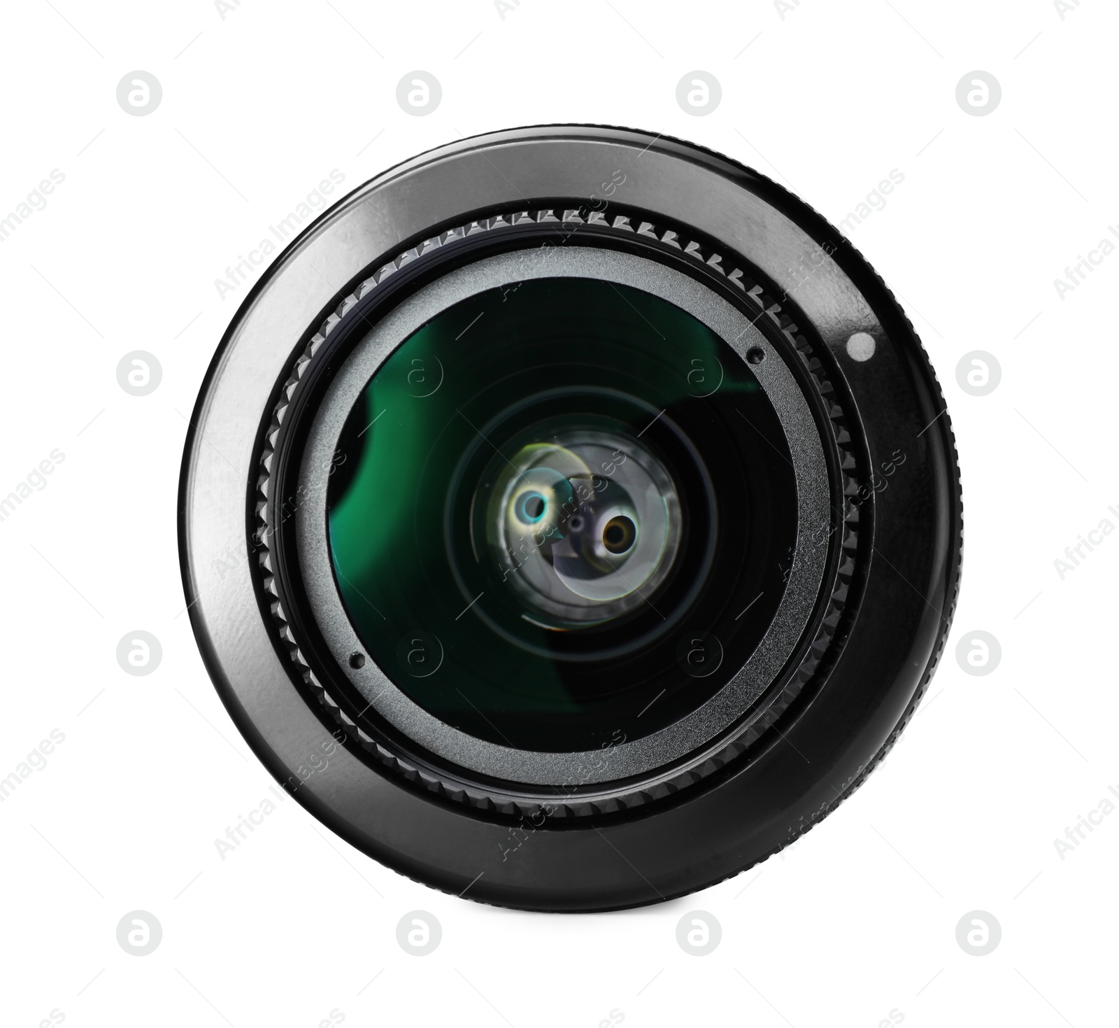 Photo of Camera lens isolated on white. Photographer's equipment