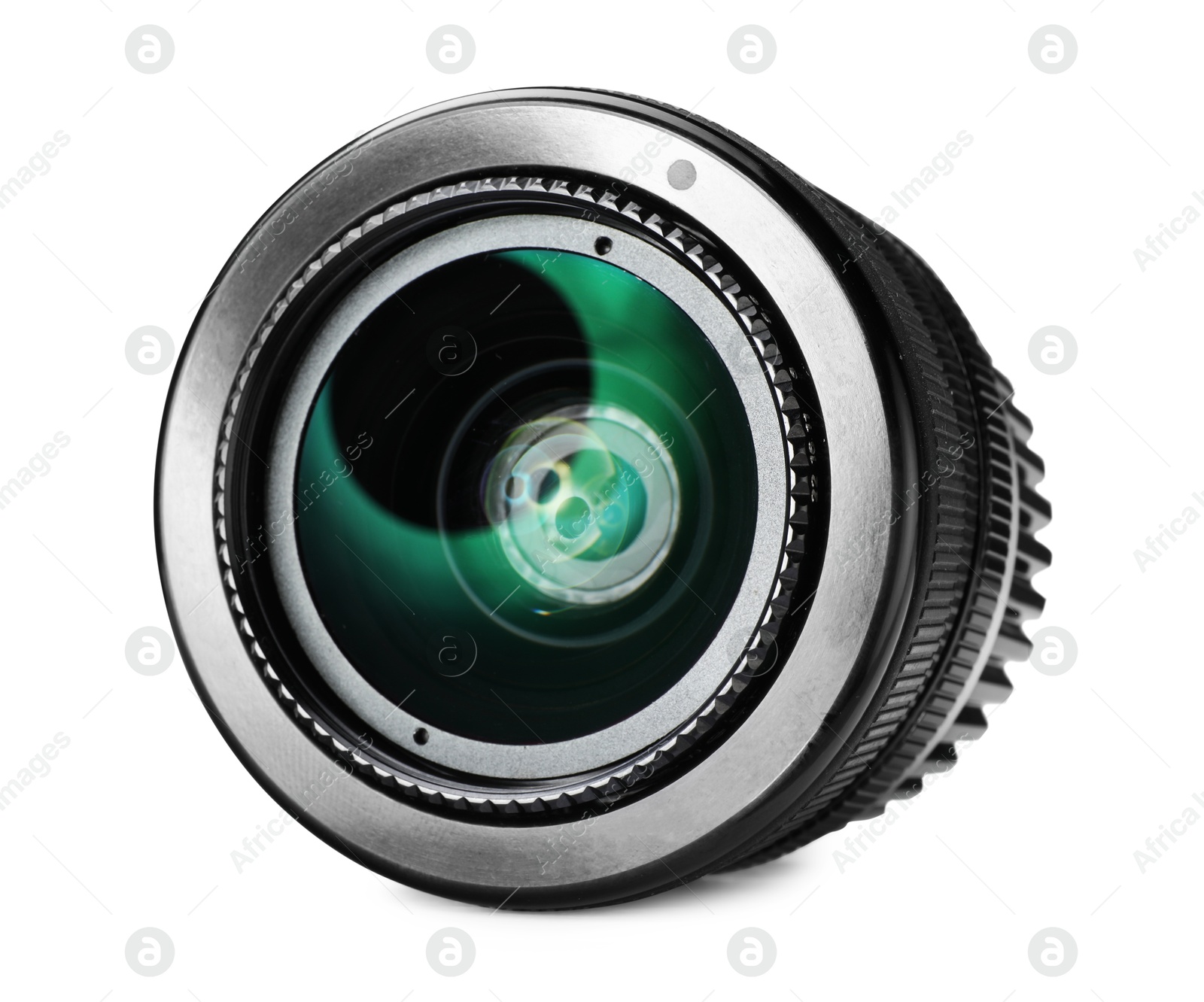 Photo of Camera lens isolated on white. Photographer's equipment