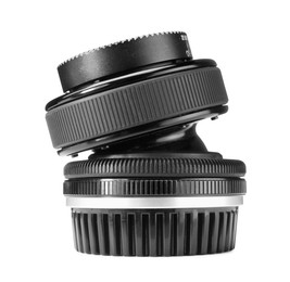 Photo of Camera lens isolated on white. Photographer's equipment