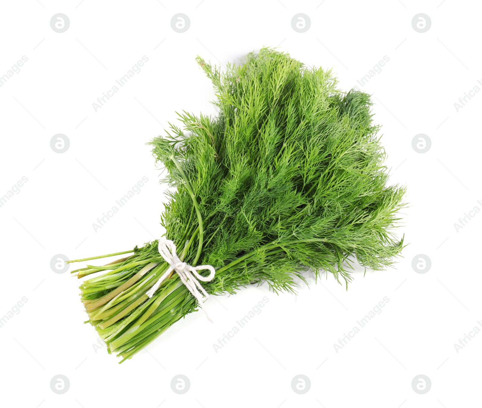 Photo of Bunch of fresh green dill isolated on white, top view