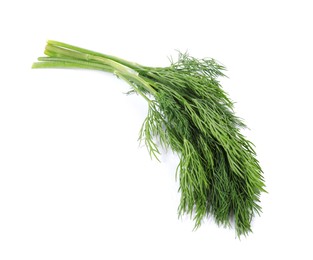 Photo of Sprigs of fresh green dill isolated on white